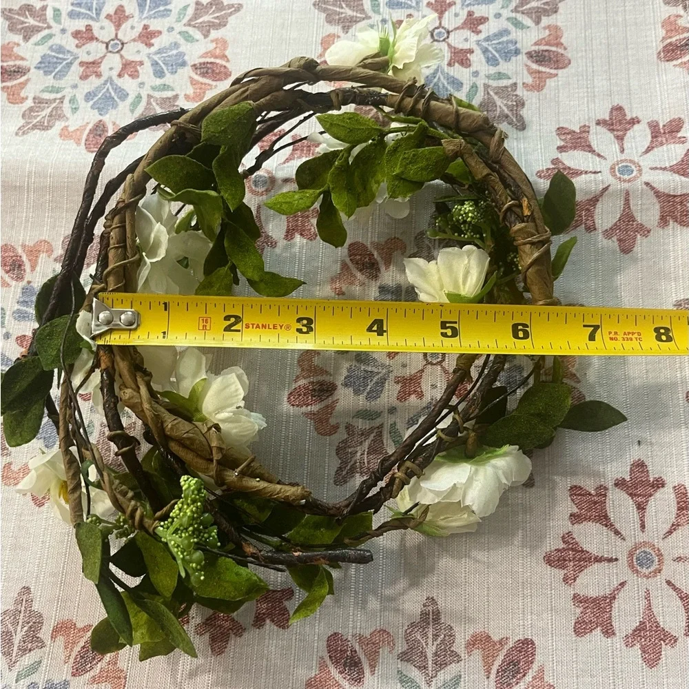 Faux Floral Candle Ring Garland